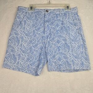 Vineyard Vines Shorts‎ Womens 32 Blue White Palm Pattern - Read
